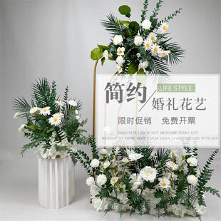 饰假花仿真花艺 饰花排路引花婚礼背景布置装 新款 婚庆地排花t台装