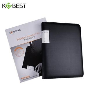 KOBEST康百25694B605活多功能商务S拉链经理包卡插槽计算器页页资