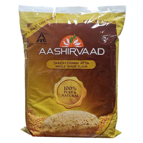 INDIA FOOD AASHIRVAAD WHOLE WHEAT FLOUR/ATTA 印度全麦麦粉5kg