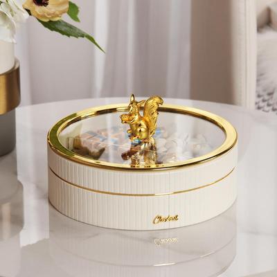 高档20果22新款皮革客干果盒轻奢高家居厅咖啡端桌零食糖果盘干储