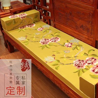 正品古典红木发坐垫中式椅垫圈实木家定具罗汉床垫子加沙厚海绵防