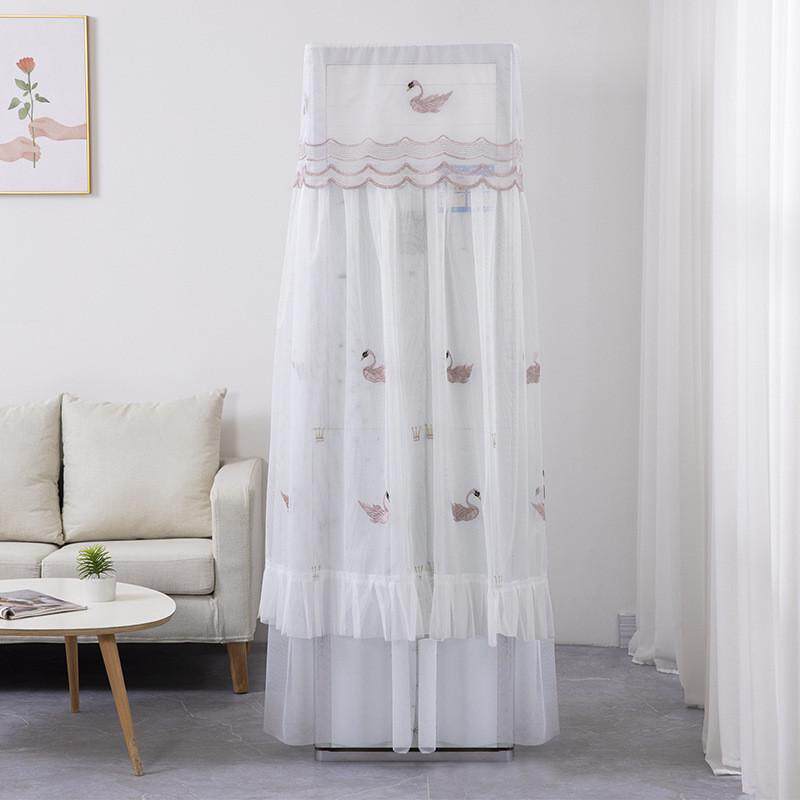 开机不取空调罩立式方形空调防尘罩蕾丝刺绣柜机空调防尘套布艺罩