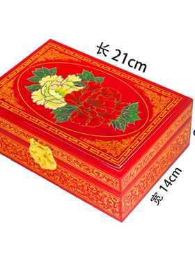 高档高平遥推光漆器首饰盒式结婚礼物中木质中国风梳妆盒古档复古