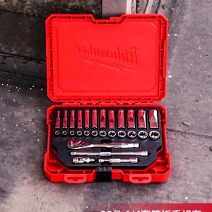 milwaukee美沃奇1/4套筒扳手套装小飞汽修组套棘轮扳手维修工具