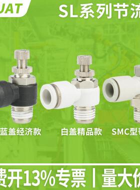 气动气管快速接头节流调速阀SL4/6/8/10/12-M5/01/02/03/04TPUAT