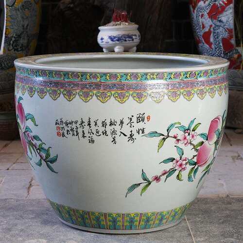 景德镇粉彩陶瓷缸古法养鱼锦鲤荷花种树缸乌龟户外庭院大缸书画缸