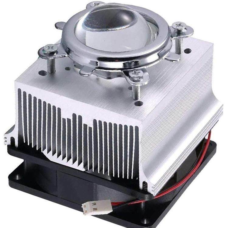 LED 散热器30W50W100W大功率LED散热器加风扇12V 44mm玻璃透镜