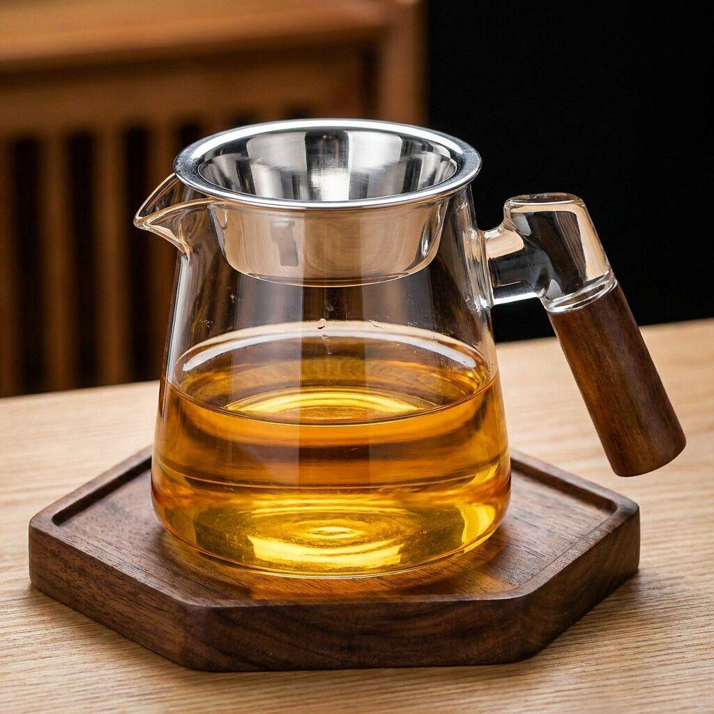 加厚玻璃公道杯泡茶茶漏分茶器鹰嘴茶海杯带手把玻璃功夫茶具