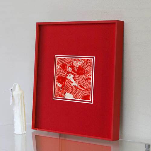 新年礼物龛在16英寸新的红色铝合金画廊艺术Giclee现代简单相框