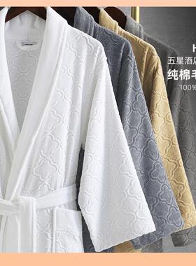 ?五酒店纯棉毛巾料浴袍女浴衣成人吸男季水速四通用Fh(h(h(x202干