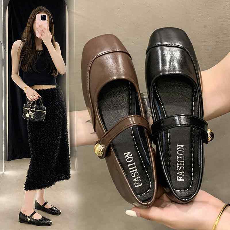 2026新款春秋棕色平底玛丽珍女鞋小香风仙女鞋法式单鞋女夏季气质,女鞋,浅口单鞋,淘宝优惠券,粉丝福利购,淘宝优惠卷