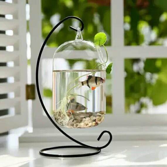 冬瓜玻璃鱼缸造景瓶时尚家装饰品 玻璃工艺品 水培鱼缸玻璃花瓶