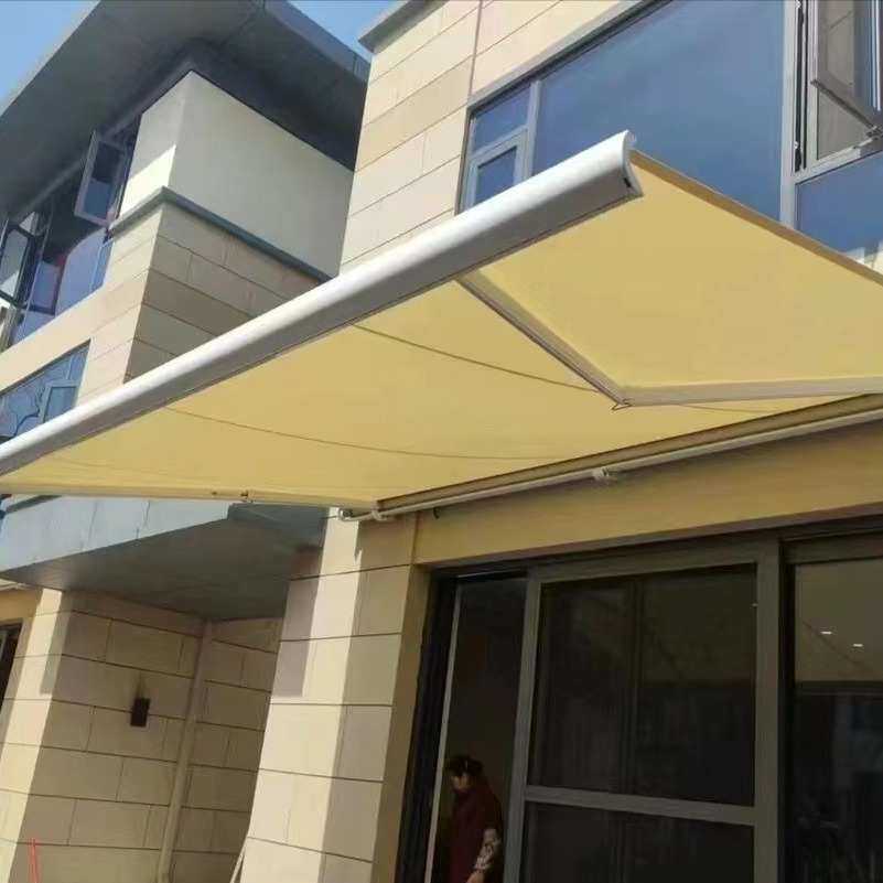 彩带遮阳蓬铝合金雨棚灯可店面户外盒电动手摇伸缩阳台伸缩全帐篷