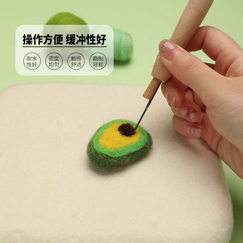 垫子纯白色手工羊毛垫乐工作羊毛毡工作台材质 戳戳diy正方形