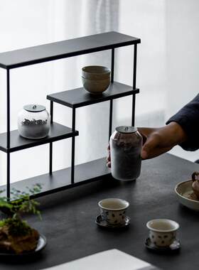 铁艺展示架 茶具茶壶收纳架展示架博古架茶道配件茶室摆件