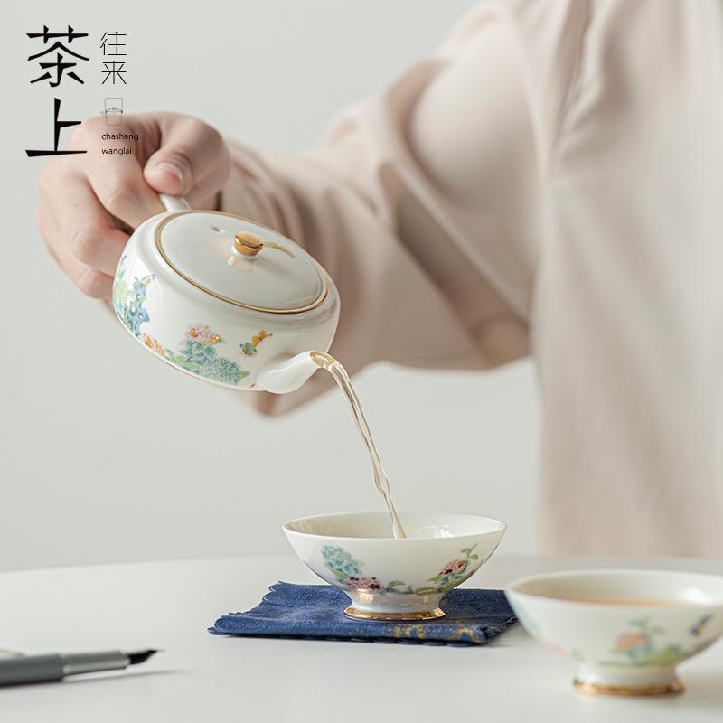 白瓷快客杯一壶二杯精致茶壶便携露营旅行茶具陶瓷茶杯套装新中式