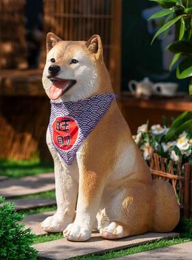 彷真柴犬落地摆件花园庭院家居装饰动物彷真八哥金毛狗狗模型摆件