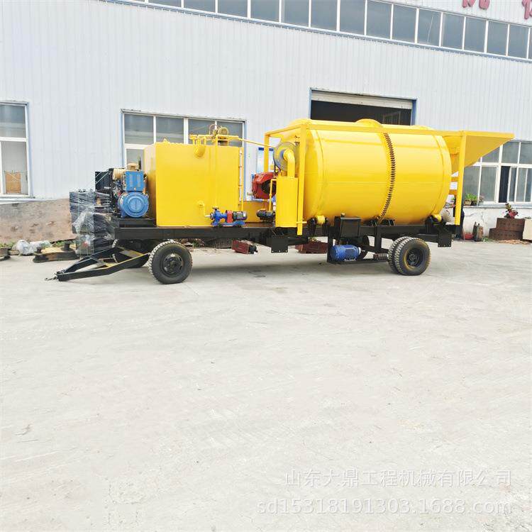 全自动沥青搅拌机SD-1.5f废旧铣刨料加热再生机牵引行走
