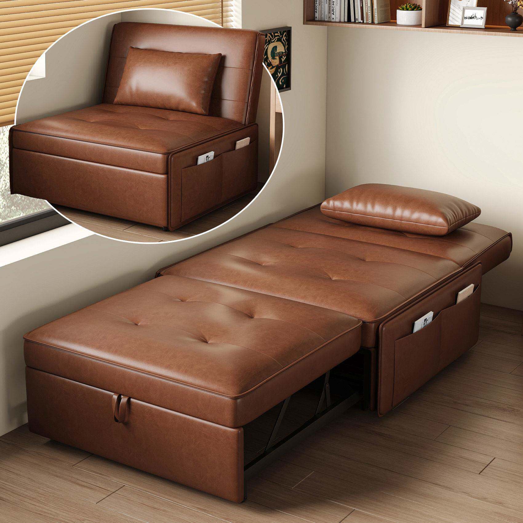 单人折叠沙发床一体两用多功能床小户型客厅双层伸缩抽拉床长期睡