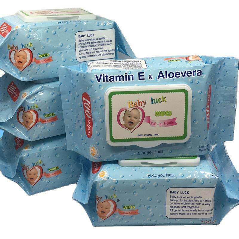 厂家供应100片带盖加厚袋装婴儿湿巾 无香宝宝手口湿纸巾