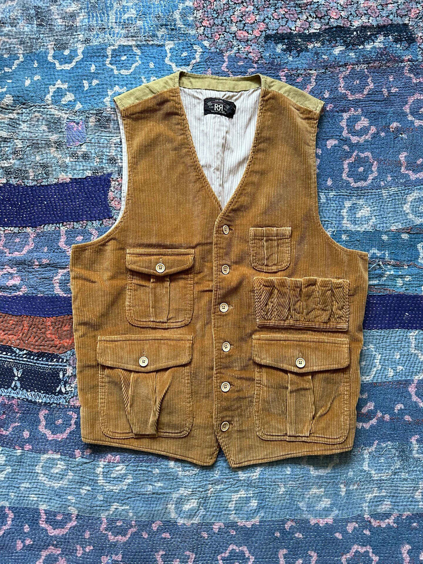 RRL Brown Corduroy Hunting Vest