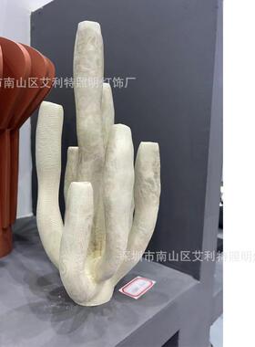 创意绿色珊瑚摆件简约现代客厅电视柜玄关样板间装饰品摆设