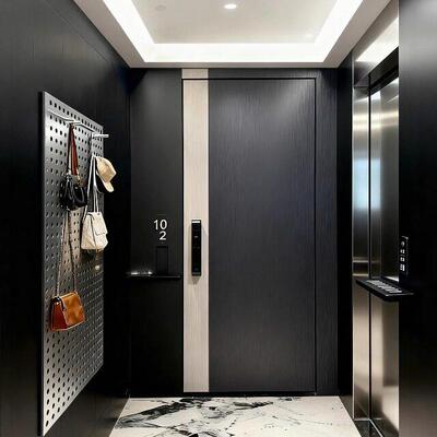 入户门一门一景进户子母门别墅大门防盗门现代简约家用定制铸铝门
