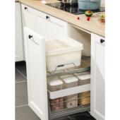 xyt米箱干货拉篮不锈钢双层抽屉式 内置收纳架厨房橱柜储物拉蓝