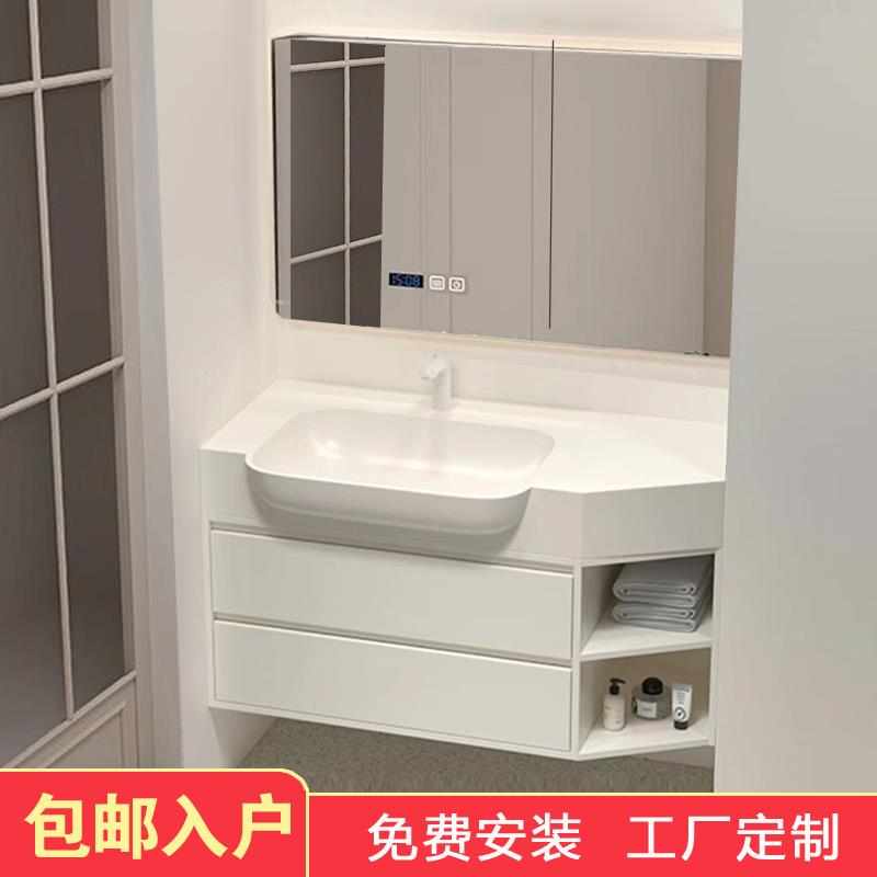 浴室柜可丽耐一体大肚盆小户型窄边斜角切角异形洗手盆洗漱台定制