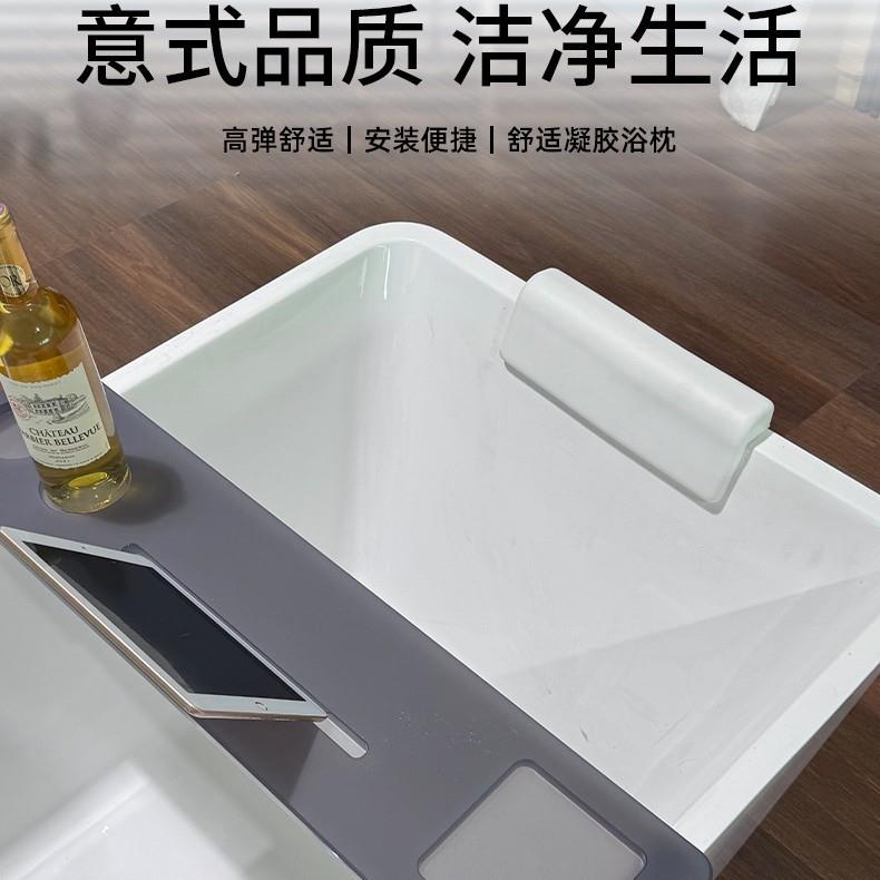 源头厂家 高回弹PU自吸附浴缸枕头 防滑防水防霉抗菌凝胶枕酒店