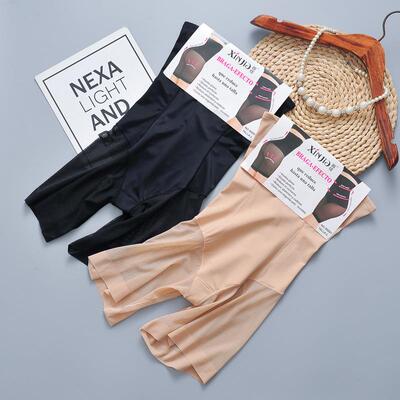 Extended leg cinching waist pants with flat corner mesh