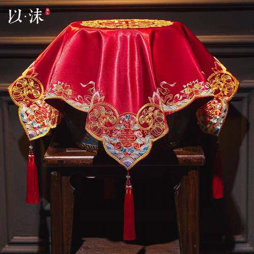 端红盖头中新娘HGD15156结婚秀式新款禾服刺绣缎面古高风纱出嫁盖