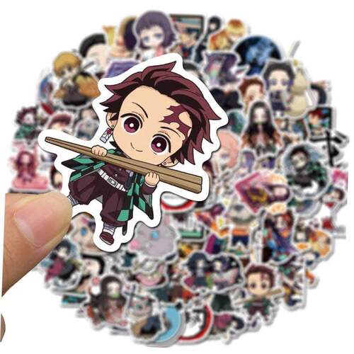 50/100Pcs Anime Sticker Demon Slayer Sticker Waterproof PVC