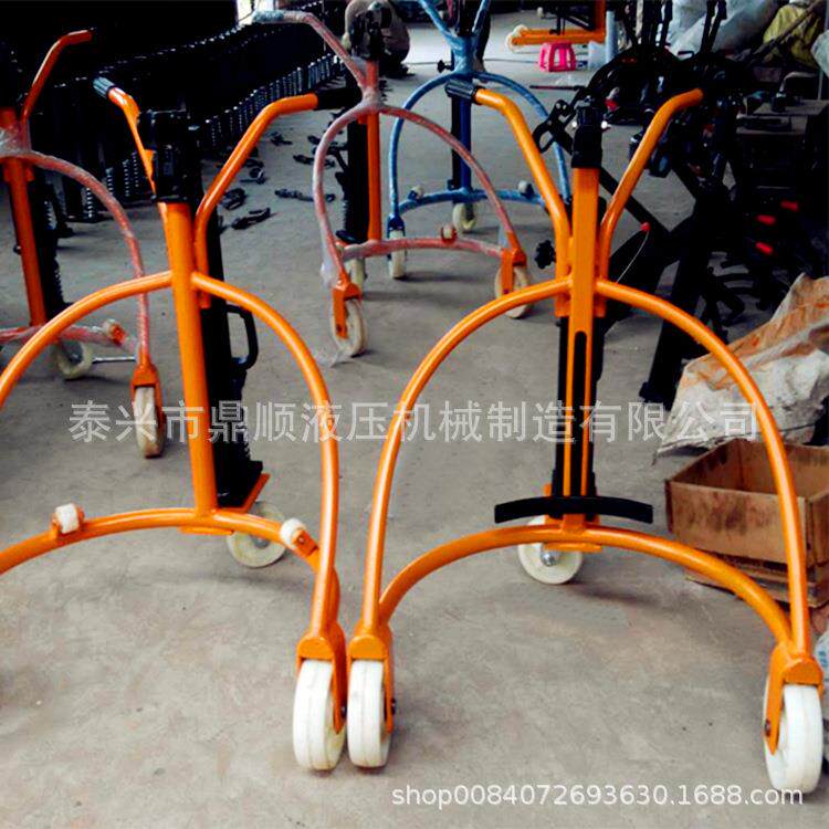 500公斤手动液压油桶搬运车 油桶装卸车 简易油桶搬运车内侧加宽