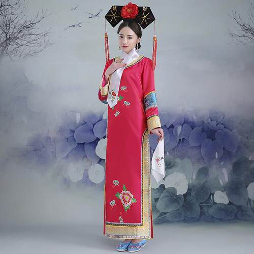 古装成人清宫妃子服装绣花清朝格格服装装宫女福晋服装舞台演出服