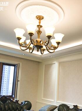 美式客厅吊灯全铜VKS卧室餐厅间书灯房吊欧式复灯古别墅大厅客房