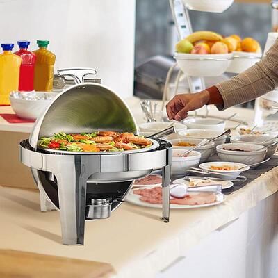 跨境货源不锈钢自助餐炉721商用餐厅保温炉Roll Top Chafing Dish