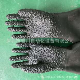 喷砂手套加厚加长带颗粒喷沙机防护专用橡胶喷砂配件厂家防滑