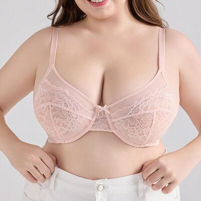 Exquisite floral lace wire bra coverage unpadded ultra