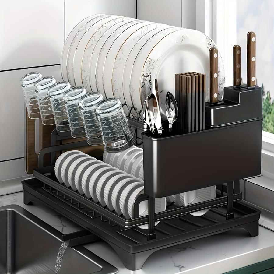 跨境厨房沥水碗碟收纳架多功能餐具碗柜置物架家用台面水槽架