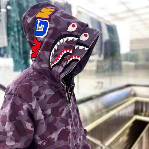 Ape head hoodie for male couple hip-hop trendy cool zippered