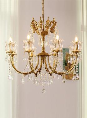 欧式水晶吊灯法式中古创轻奢别墅全客厅厅卧室餐书房铜86901意法