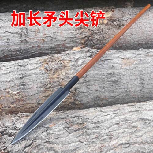 园艺矛头铲子锰钢全钢祖鲁多功能野营尖头户外工具开山劈柴长矛