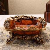 饰723品店TV酒用高端大 客厅茶几桌商面装 K创意欧式 复古烟灰缸美式