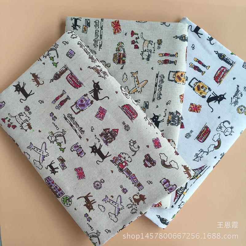 专业印染麻坯布印花 麻布印花 工艺品用布 背景布 桌布宠物窝用布