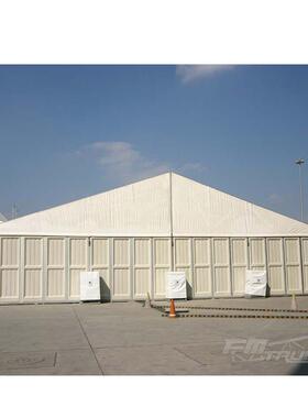 30米跨度工业帐篷大房V型户外Tent-30m储篷 仓白色PC围布可打开透