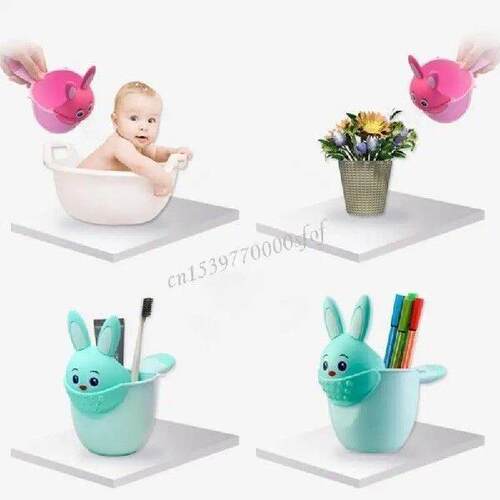Baby Bath Waterfall Rinser Kids Shampoo Cup Cartoon Shower