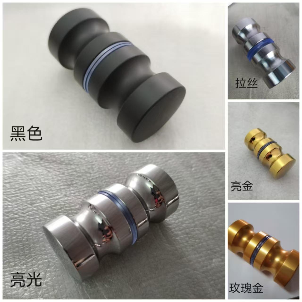 卫浴门把手拉手五金配件单孔实心拉丝亮光黑色亮金玫瑰金厂家直销图片