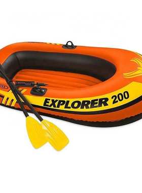 INTEX58331探险者二人船组 充气船皮划艇 手划船漂流船