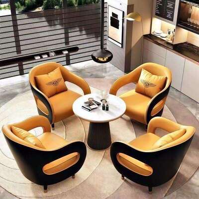 轻奢现商代楼处洽谈桌椅会客区闲休沙发圆桌组合务贵XZXZjH5m宾接